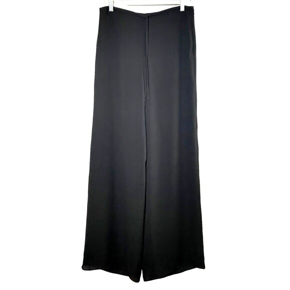 Theory Wide Leg Crepe Drawstring Pants Womens Small Black Lightweight Lined NWOT - Picture 4 of 16